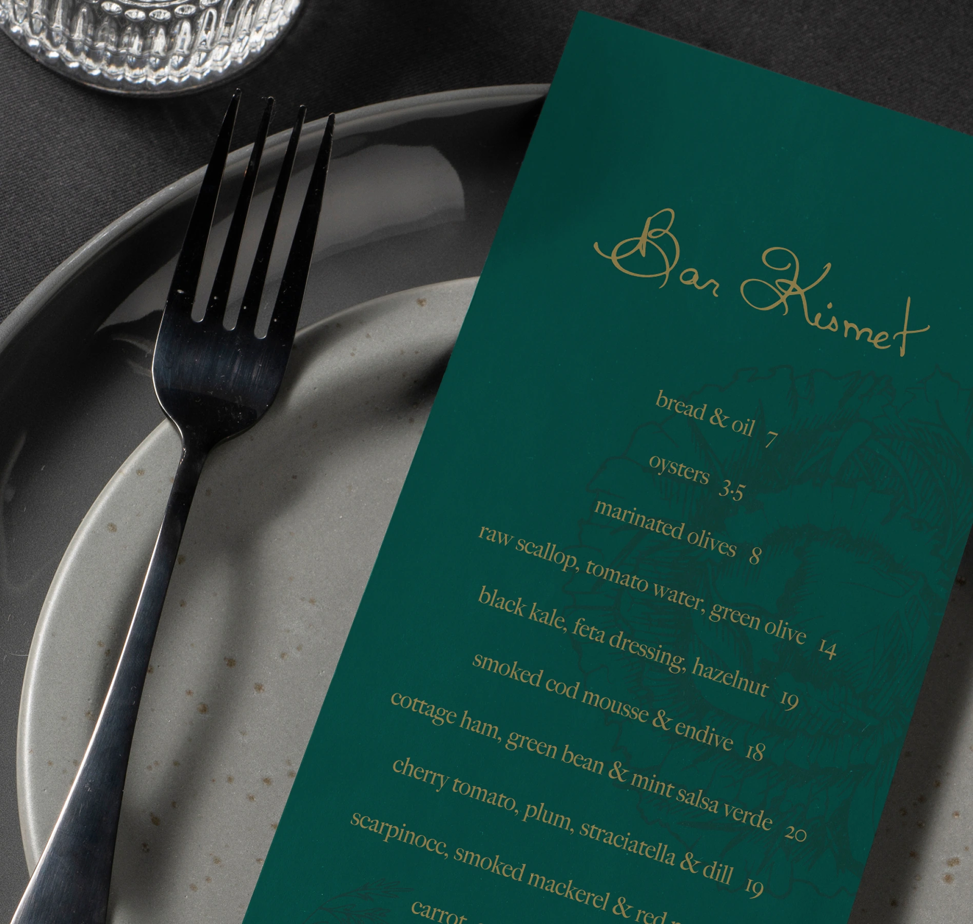 Bar Kismet — product and identity application